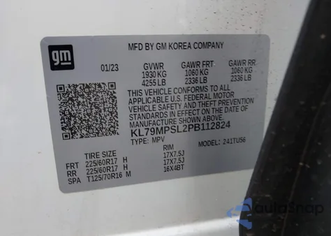 2023 Chevrolet Trailblazer Fwd Lt from USA, damaged, VIN KL79MPSL2PB112824